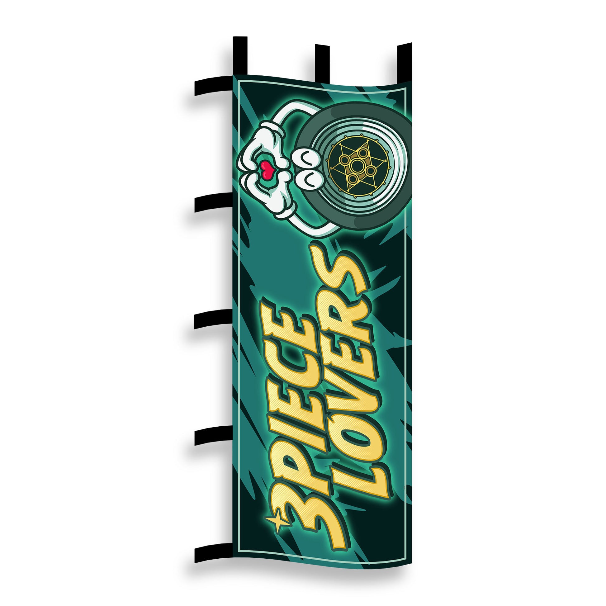 3 Piece Lovers Nobori Flag Top View