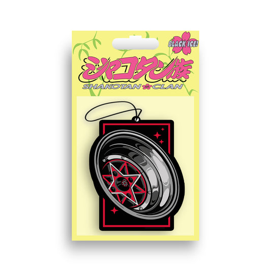 Bordered Red Starshark Air Freshener Packaged