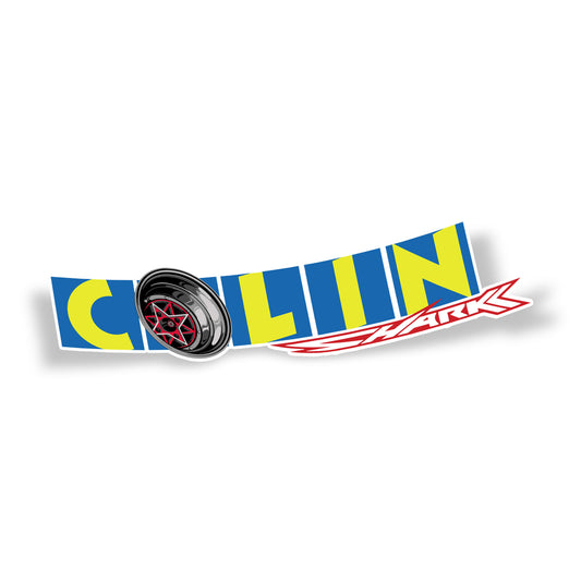 Colin Star Shark die cut sticker featuring the famous Colin logo with a Star Shark wheel graphic 