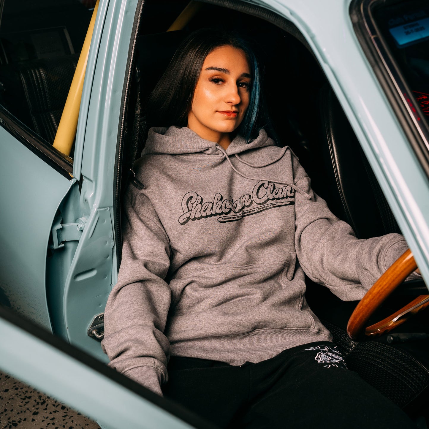 Hoshino Impul G5 Zen Hoodie Front Print Modelled At Photoshoot