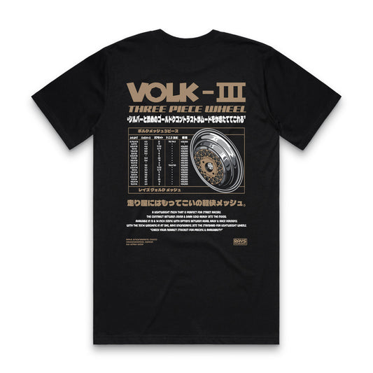 Ray's Volk Mesh Black Classic T-Shirt Back Print