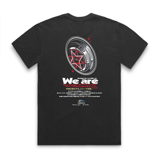 Red Starshark Black Heavy Faded T-Shirt Back Print