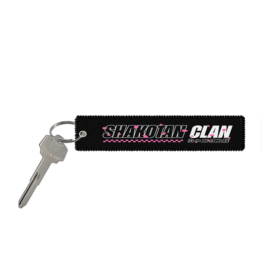 Small Wheels Big Style embroidered jet tag front image featuring Shakotan Clan branding